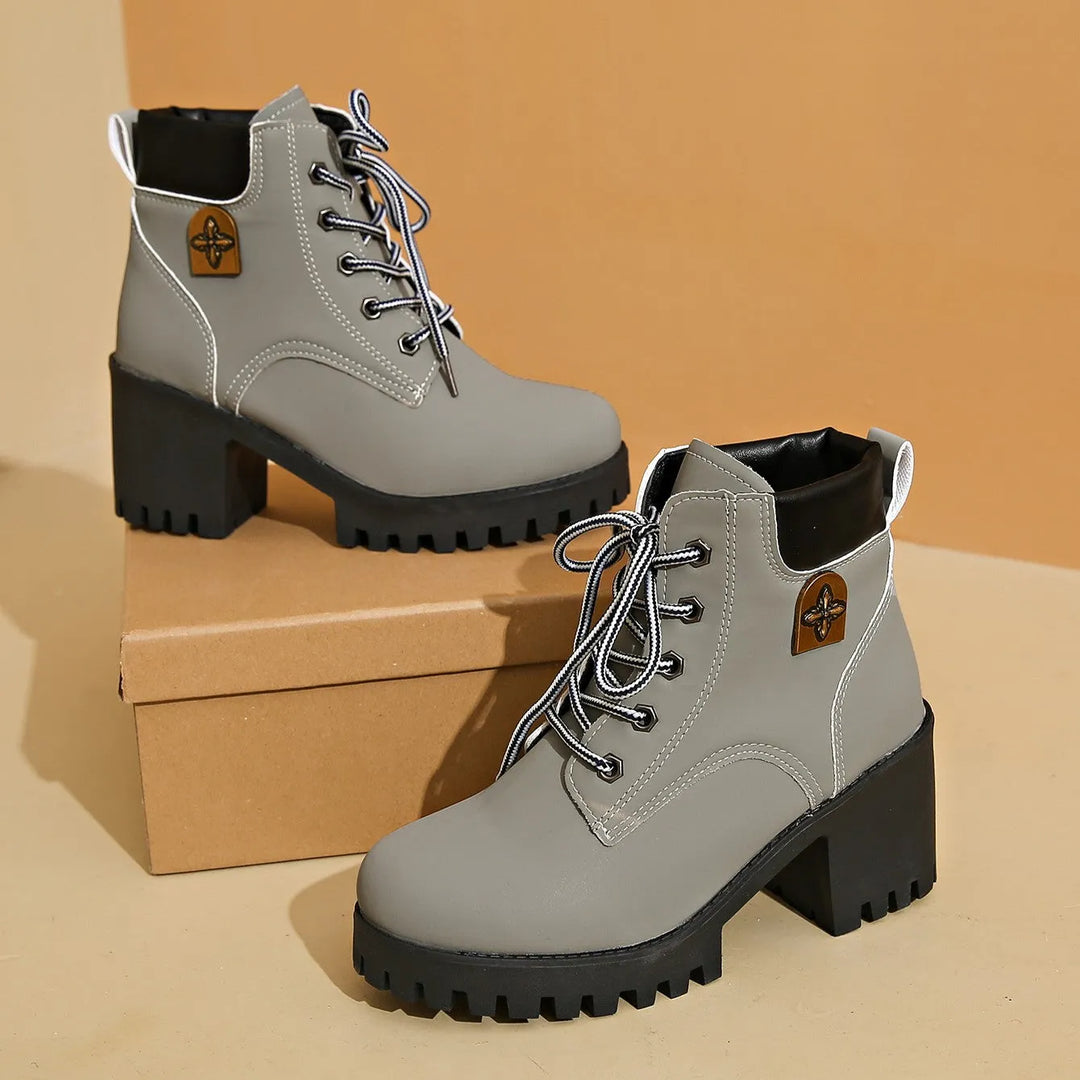 Women’s Combat Chunky Boots with Lace Up