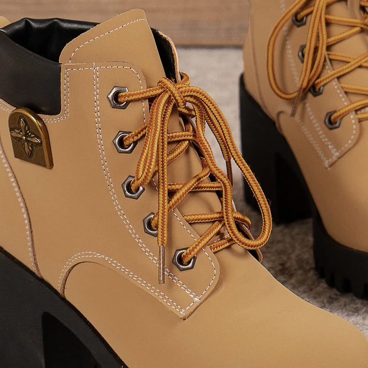 Women’s Combat Chunky Boots with Lace Up