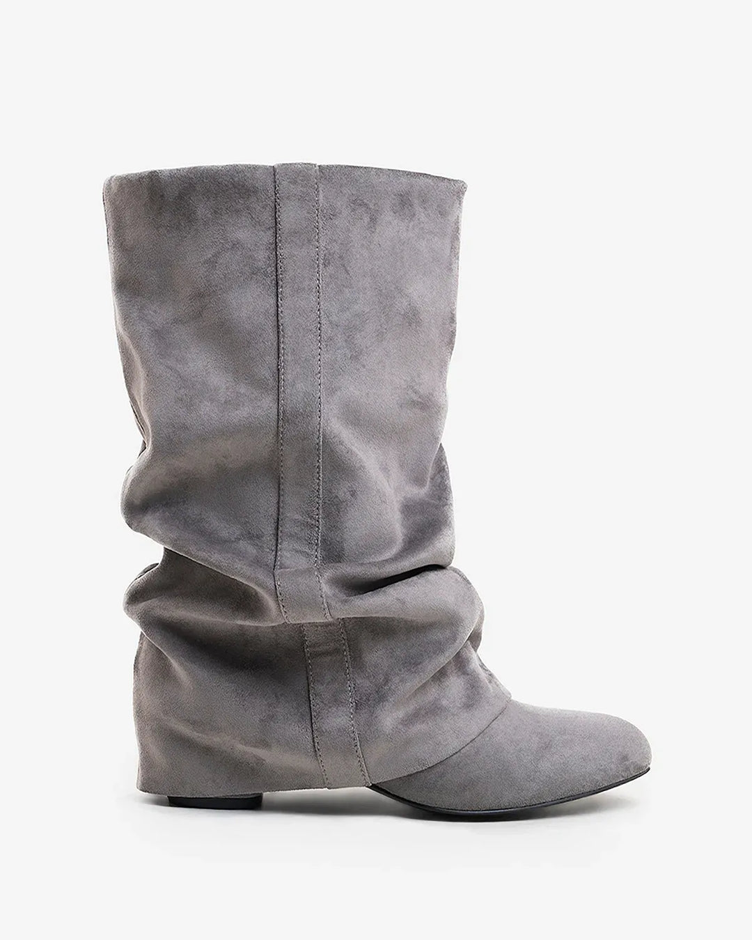 Women's Comfortable Mid Calf Boots with Fold Over