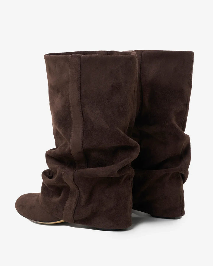 Women's Comfortable Mid Calf Boots with Fold Over