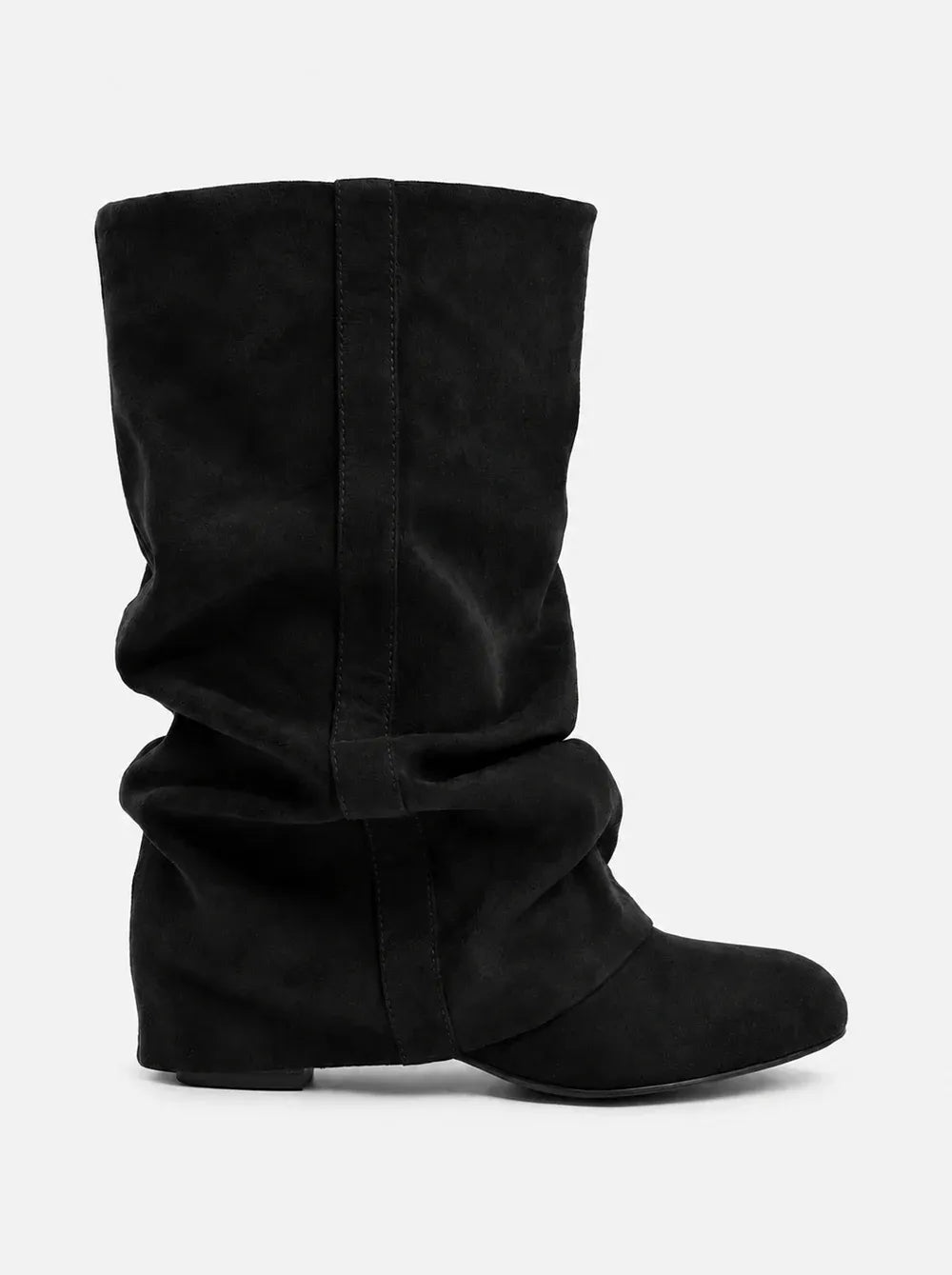 Women's Comfortable Mid Calf Boots with Fold Over