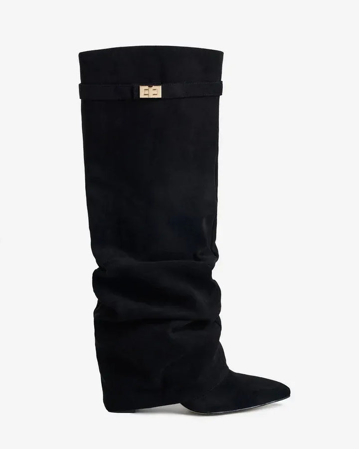 Women's Comfortable Knee High Boots with Low Heel