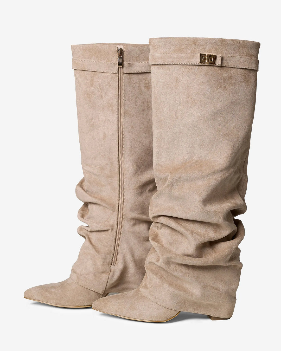 Women's Comfortable Knee High Boots with Low Heel