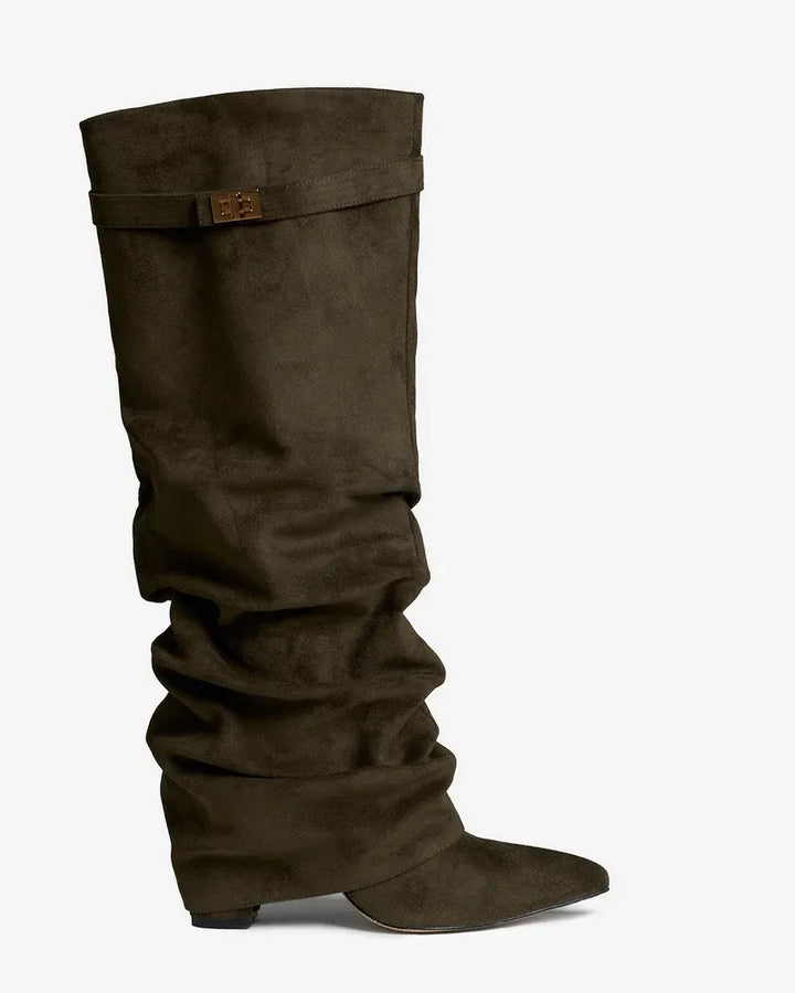 Women's Comfortable Knee High Boots with Low Heel