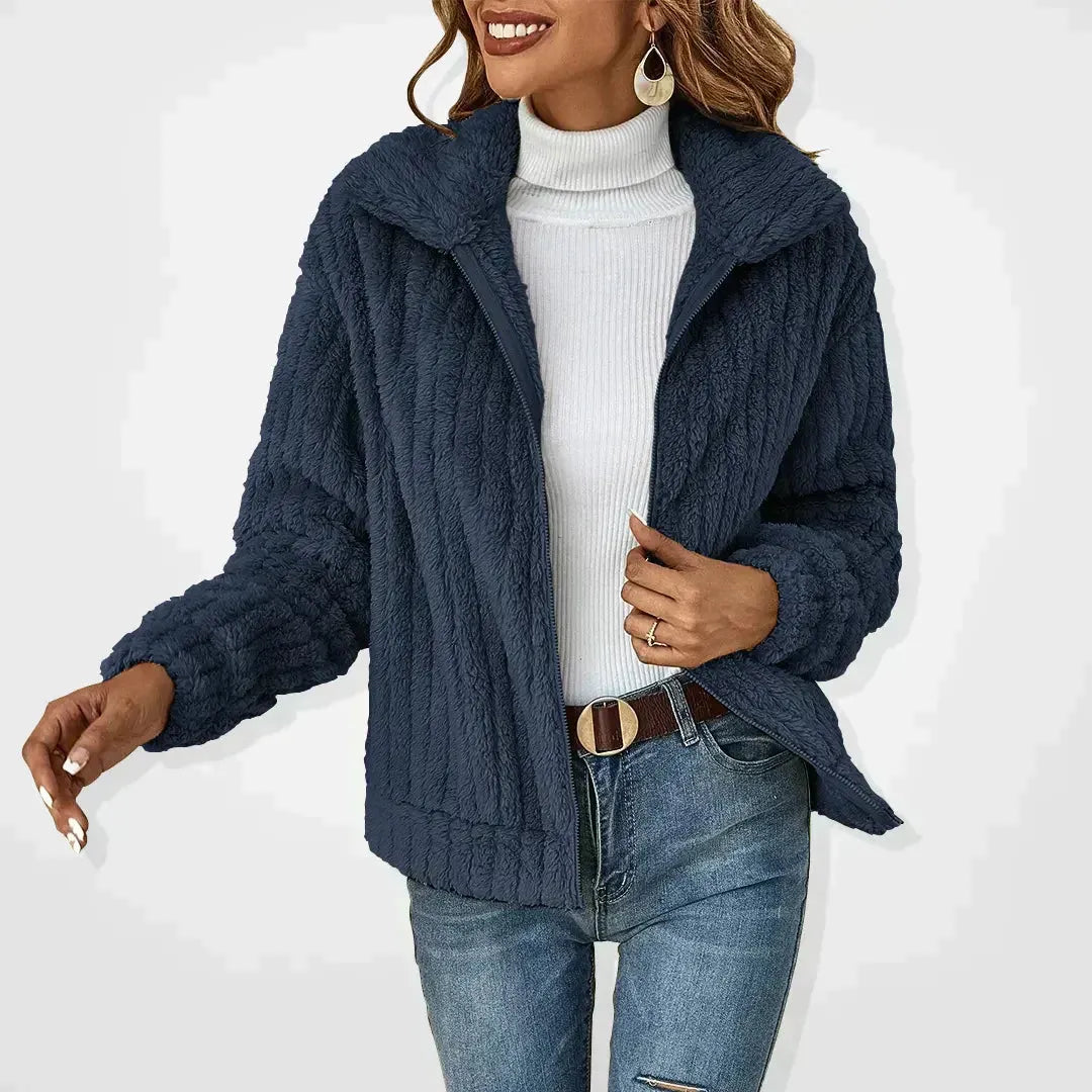 Women’s Cozy Zip-Up Jacket with Plush Comfort