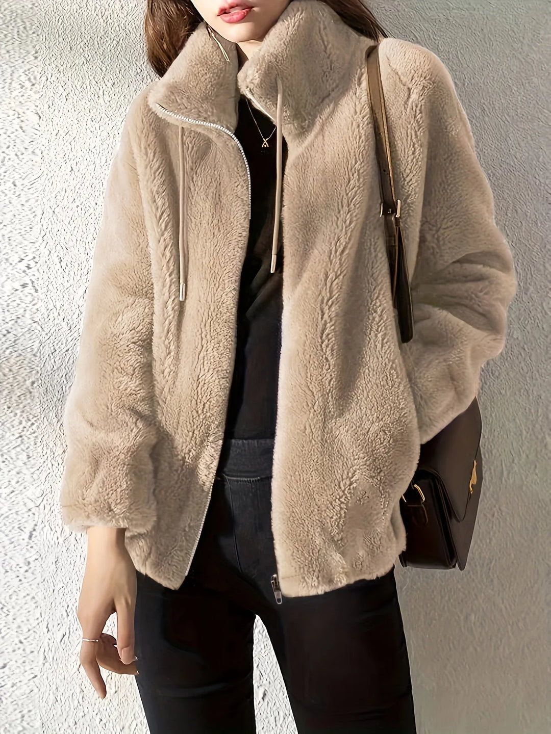 Women’s Cozy Zip-Up Jacket with Soft Plush Comfort