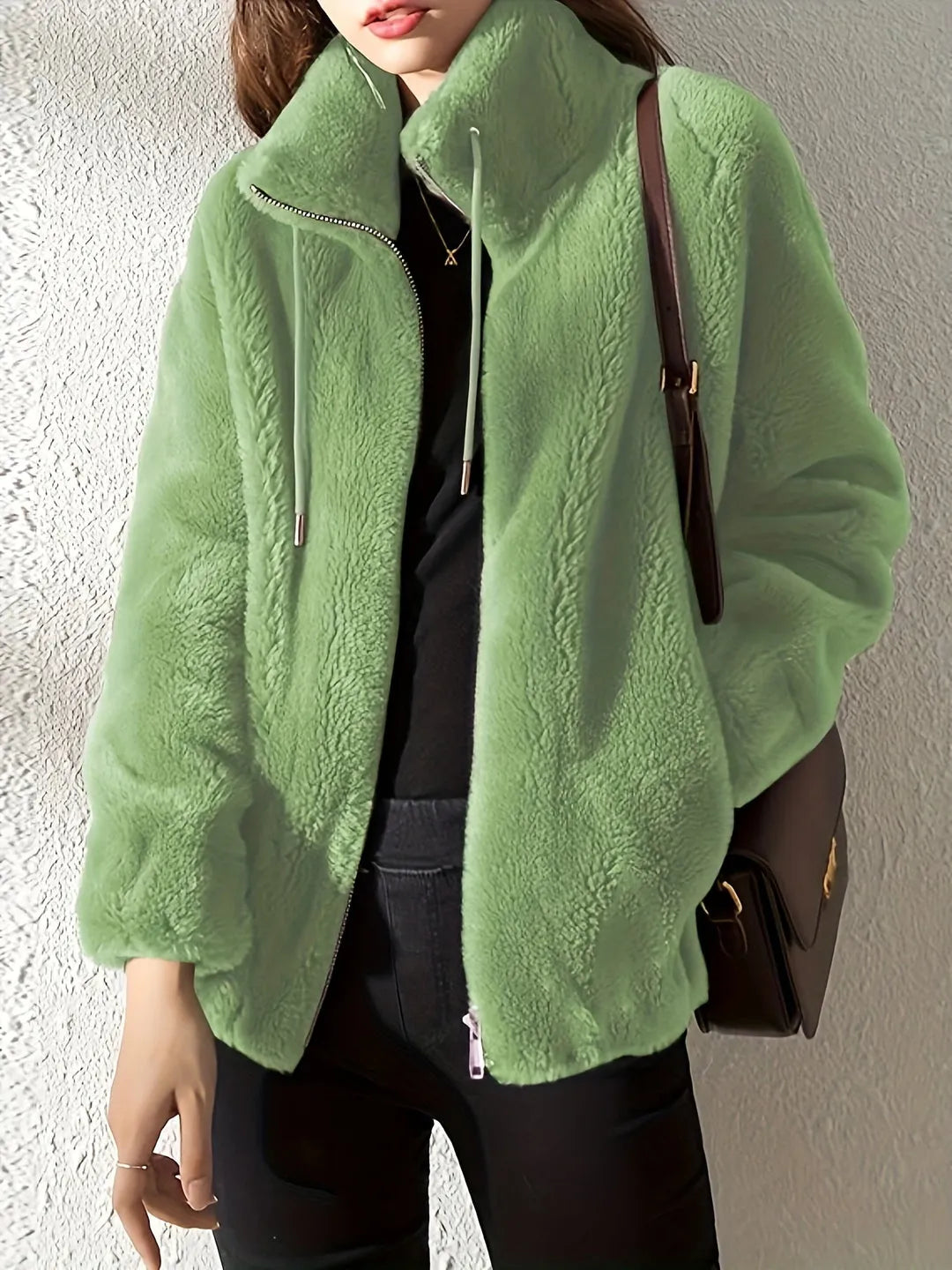 Women’s Cozy Zip-Up Jacket with Soft Plush Comfort