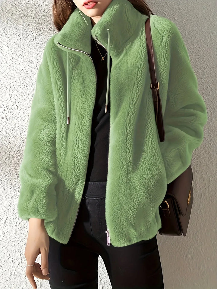Women’s Cozy Zip-Up Jacket with Soft Plush Comfort