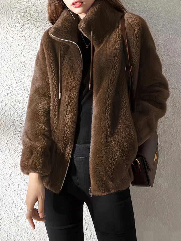 Women’s Cozy Zip-Up Jacket with Soft Plush Comfort