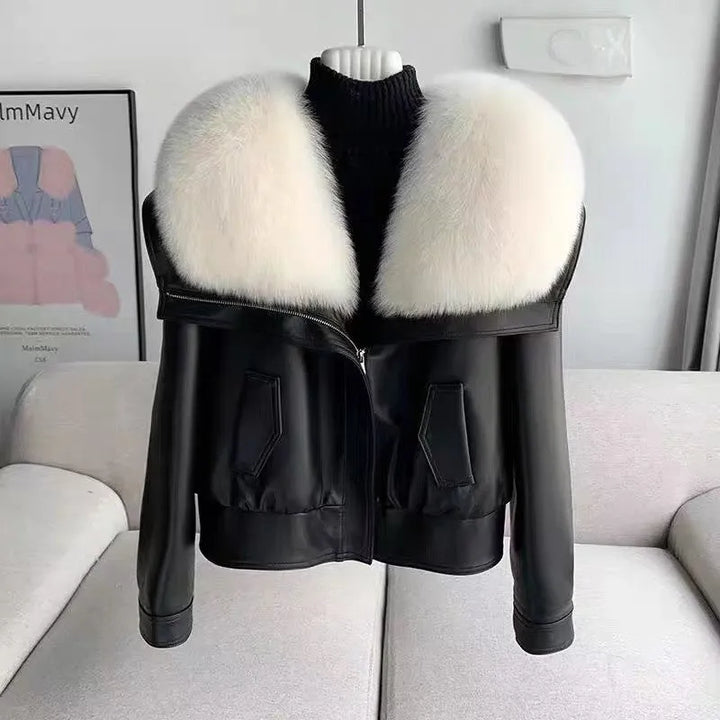 Women’s Cropped Classic Jacket with Zipper Closure