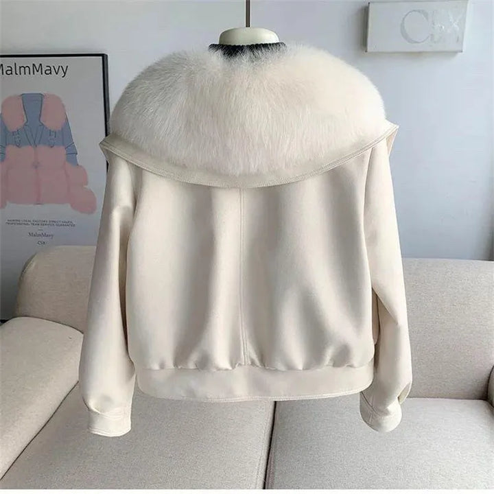 Women’s Cropped Classic Jacket with Zipper Closure
