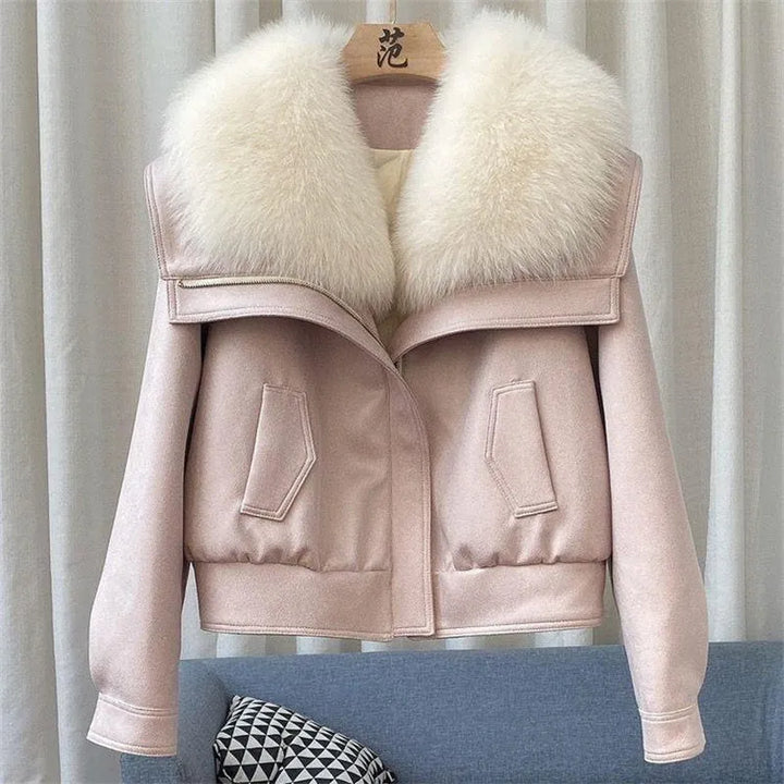 Women’s Cropped Classic Jacket with Zipper Closure