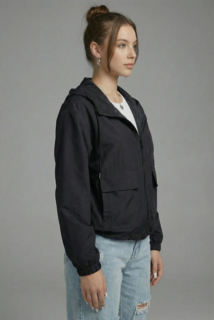 Women’s Cropped Lightweight Jacket with Hood