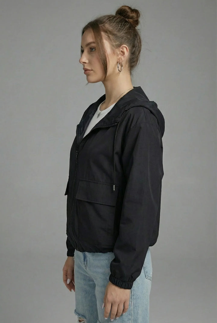 Women’s Cropped Lightweight Jacket with Hood