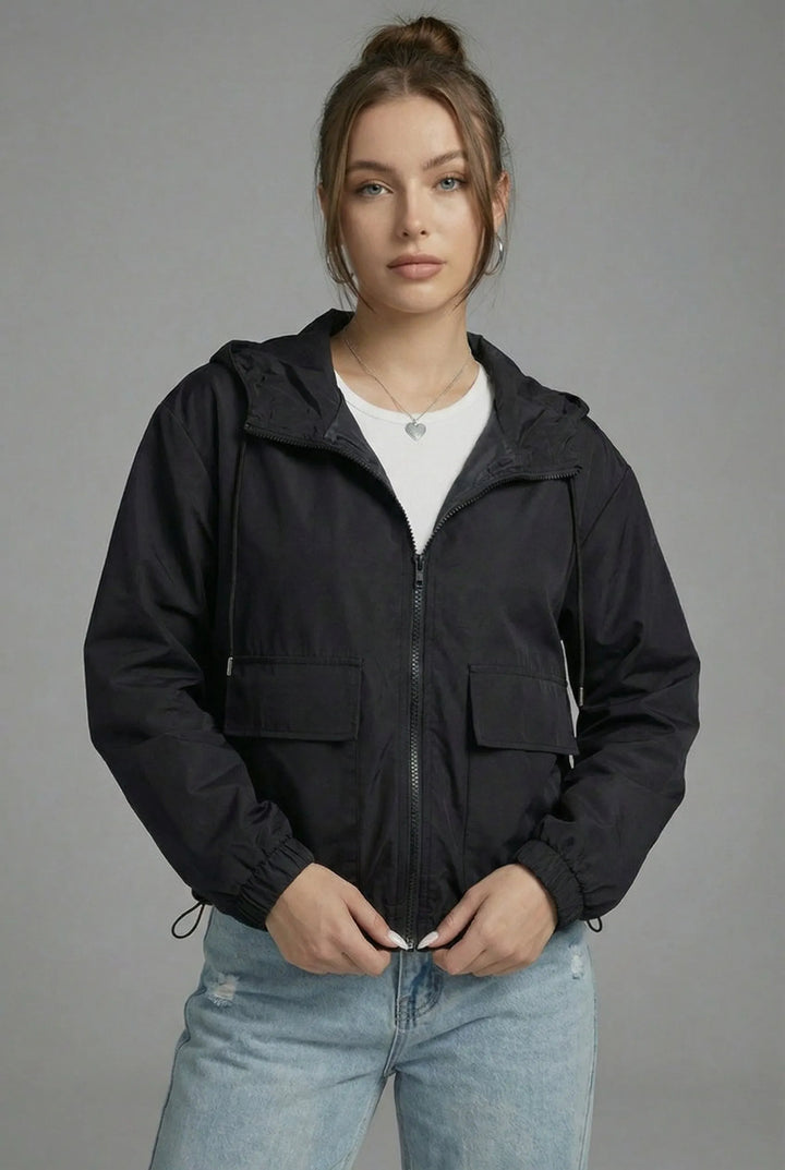Women’s Cropped Lightweight Jacket with Hood