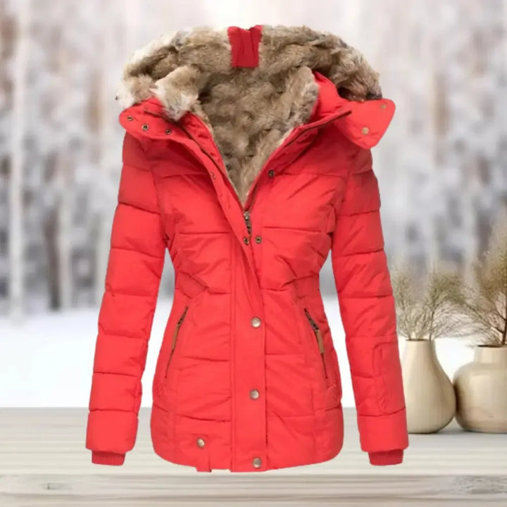 Women's Faux Fur Winter Jacket with Detachable Hood