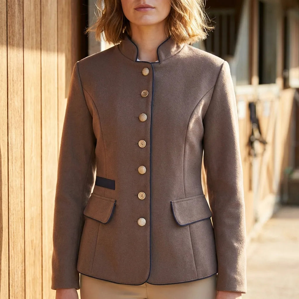 Women’s Fitted Classic Blazer Jacket with Button Front