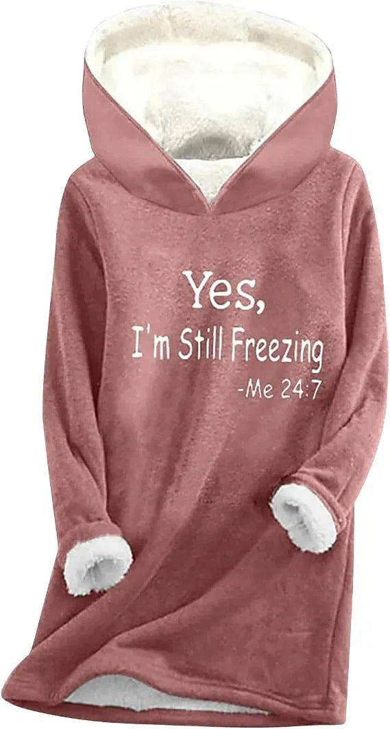 Women's Graphic Long Hoodie with Embroidered