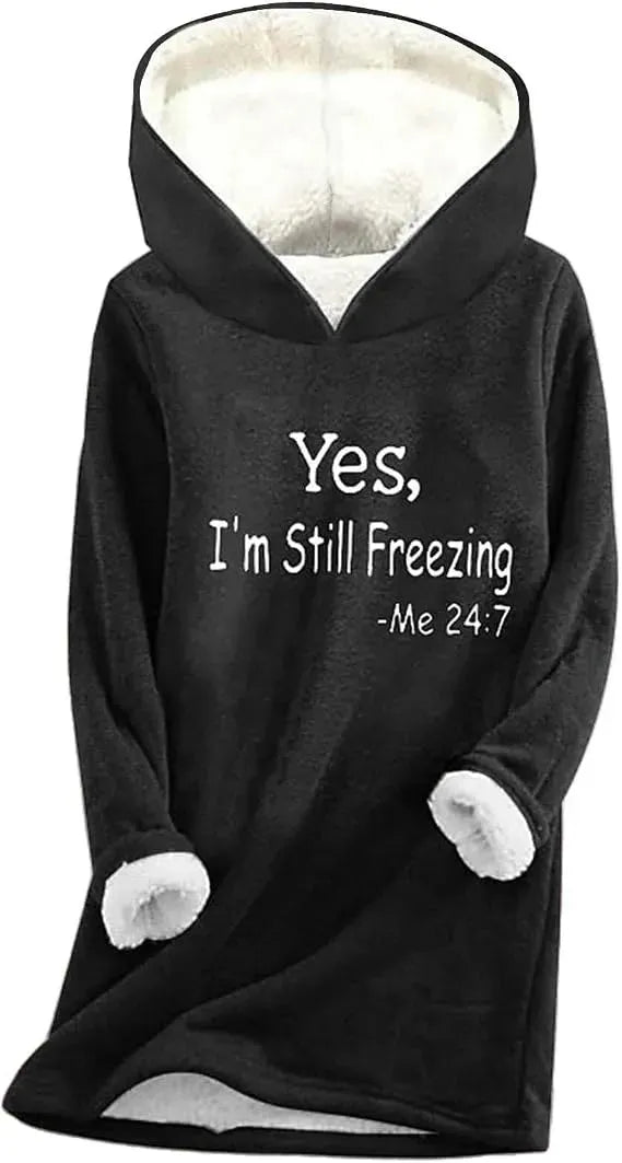 Women's Graphic Long Hoodie with Embroidered