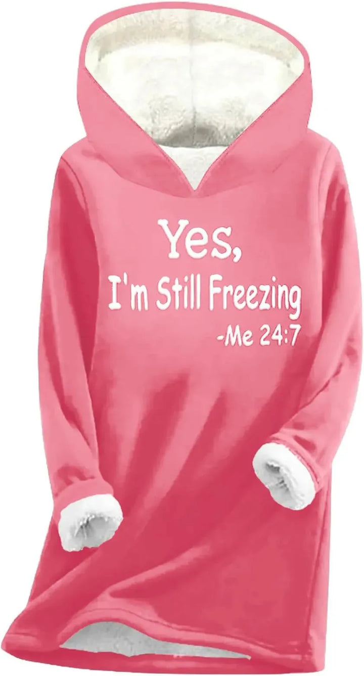 Women's Graphic Long Hoodie with Embroidered