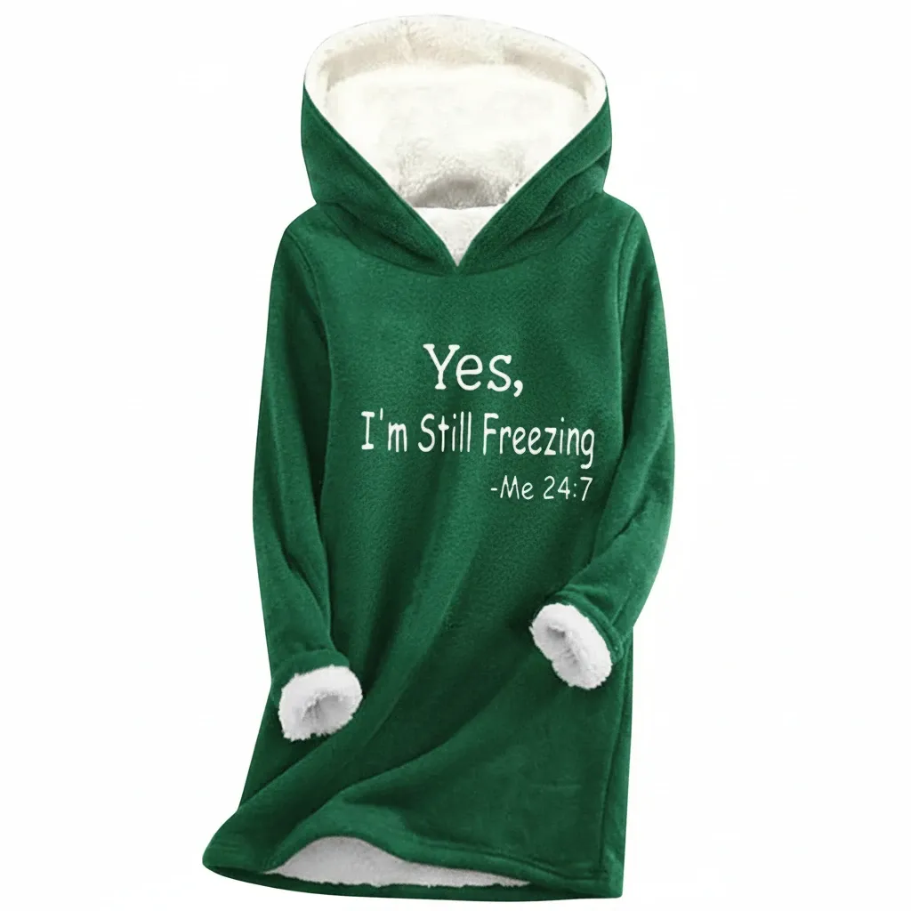 Women's Graphic Long Hoodie with Embroidered