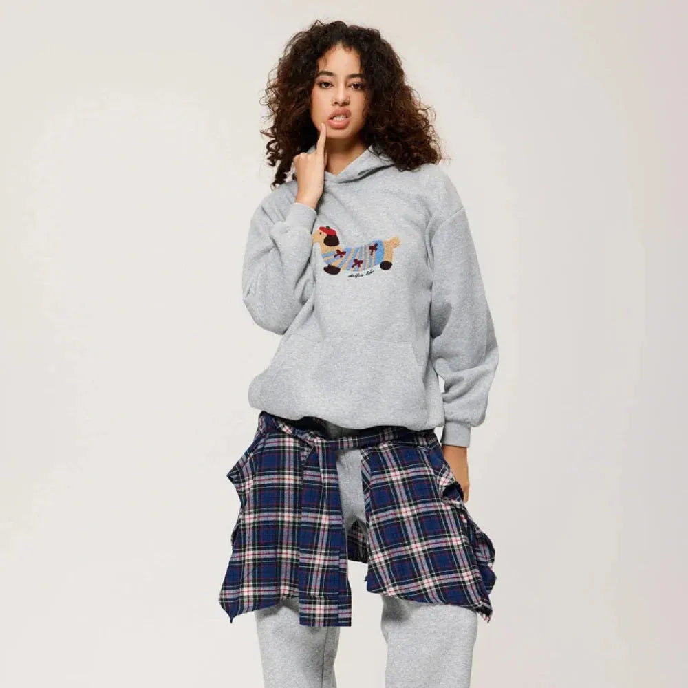 Women's Graphic Cute Hoodie with Embroidered
