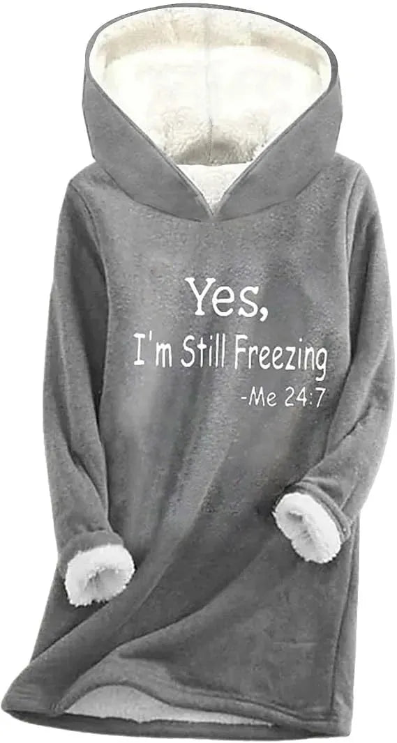 Women's Graphic Long Hoodie with Embroidered
