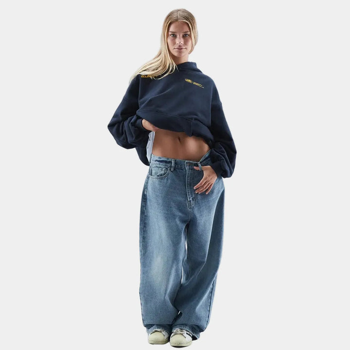 Women's Graphic Oversized Hoodie with Balloon Sleeves