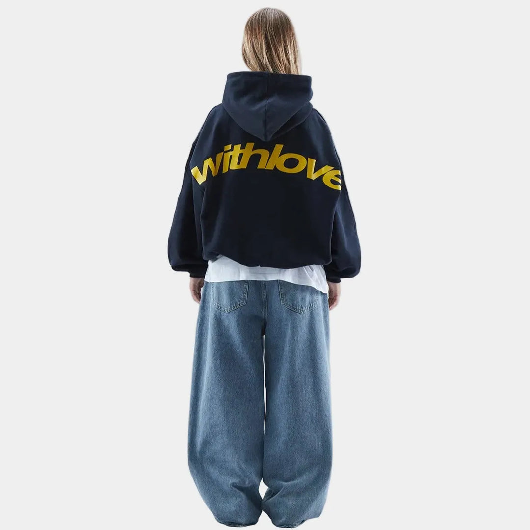 Women's Graphic Oversized Hoodie with Balloon Sleeves