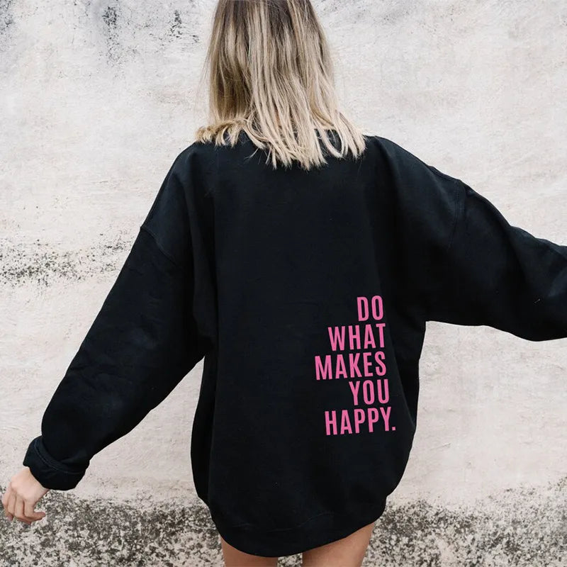 Women's Graphic Oversized Hoodie with Mock Neck
