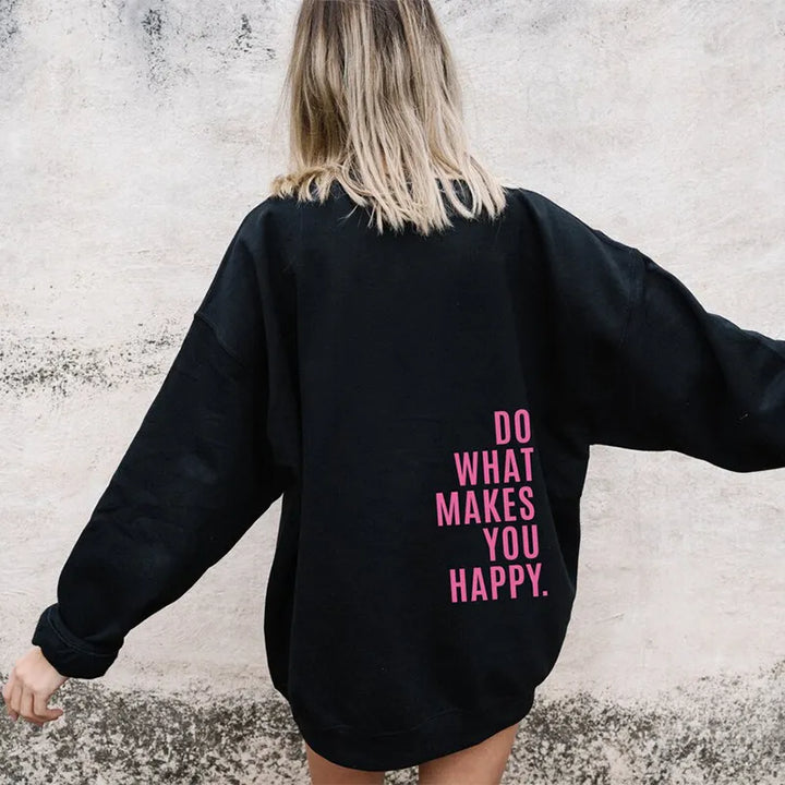 Women's Graphic Oversized Hoodie with Mock Neck