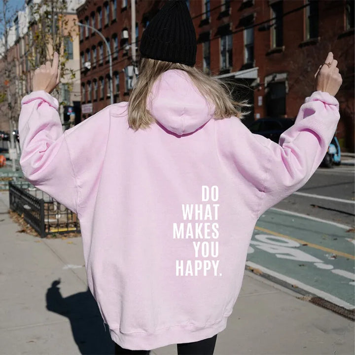 Women's Graphic Oversized Hoodie with Mock Neck