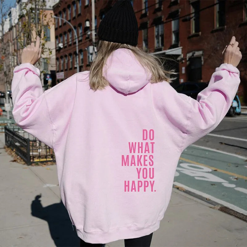 Women's Graphic Oversized Hoodie with Mock Neck