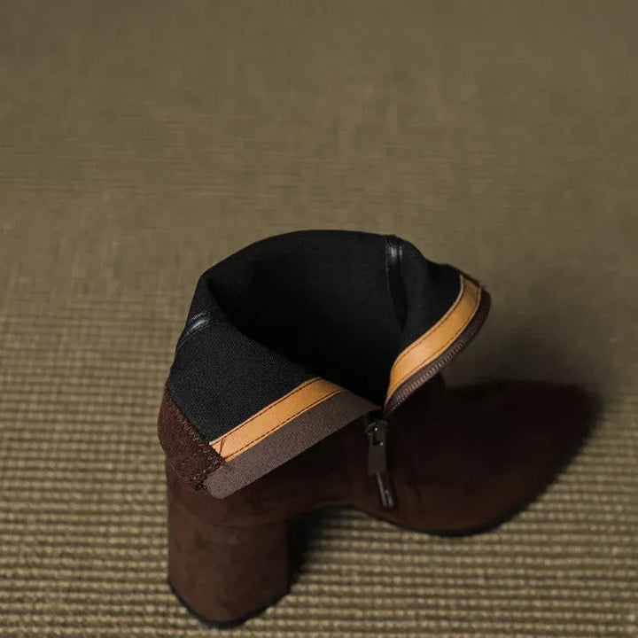Women's Heeled Ankle Boots with Side Zip