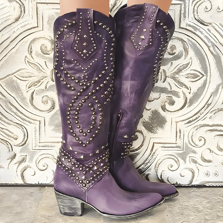 Women’s Knee High Casual Boots with Studded Detailing