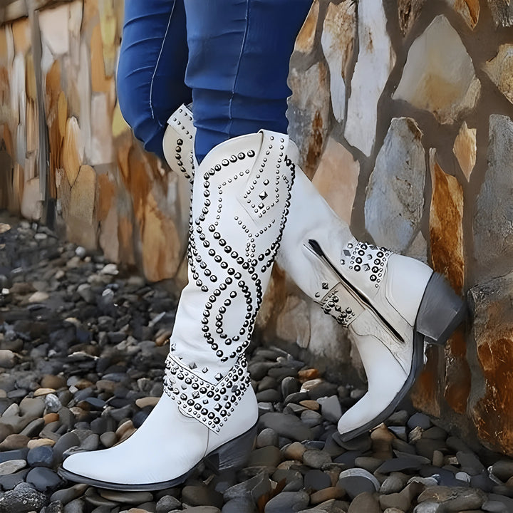 Women’s Knee High Casual Boots with Studded Detailing