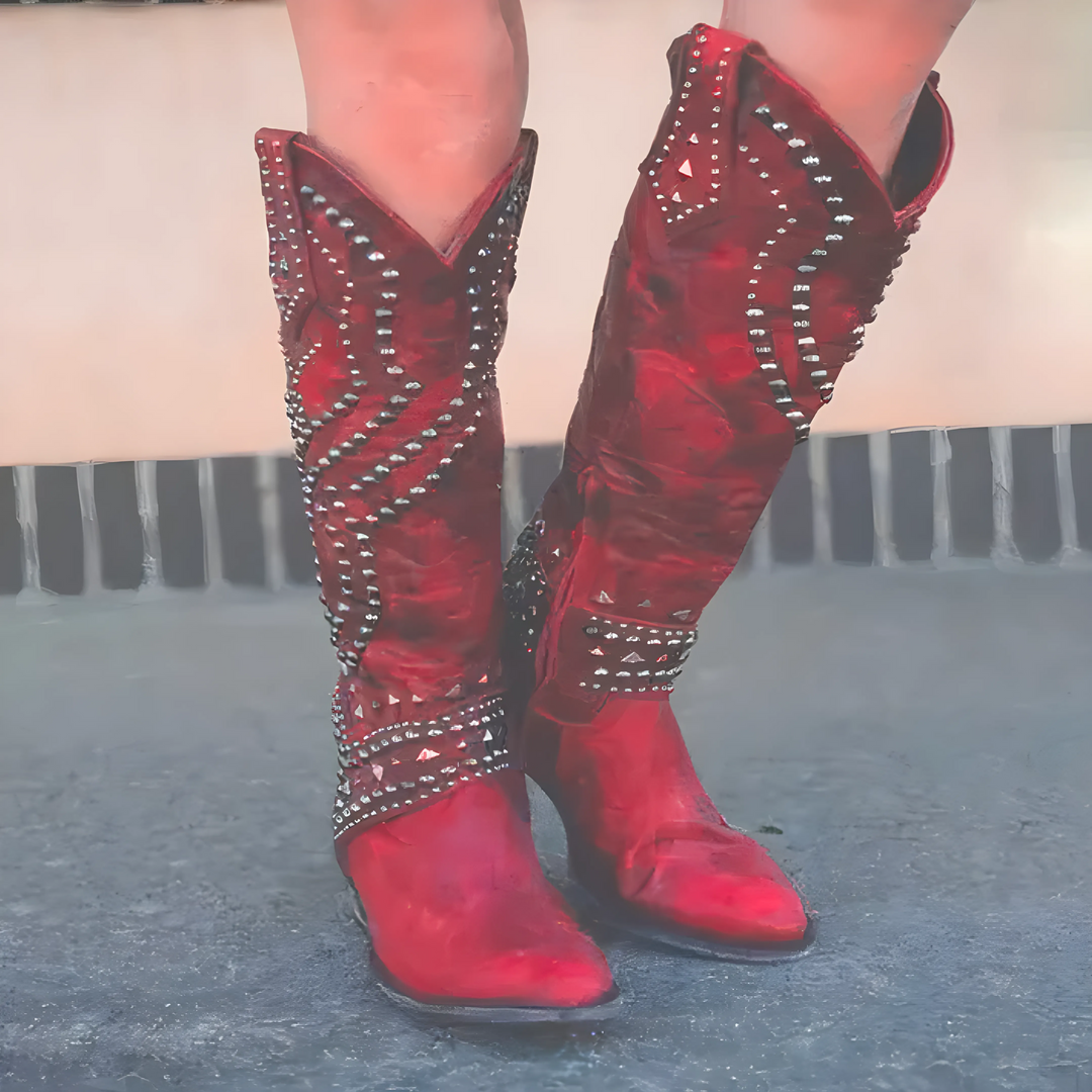Women’s Knee High Casual Boots with Studded Detailing