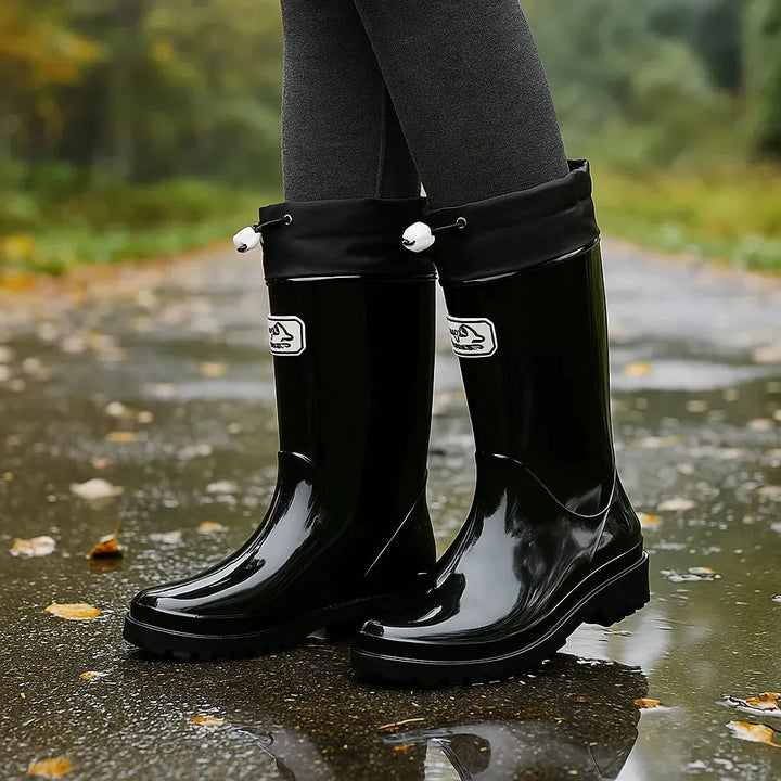 Women's Mid Calf Slip On Boots with Non Slip