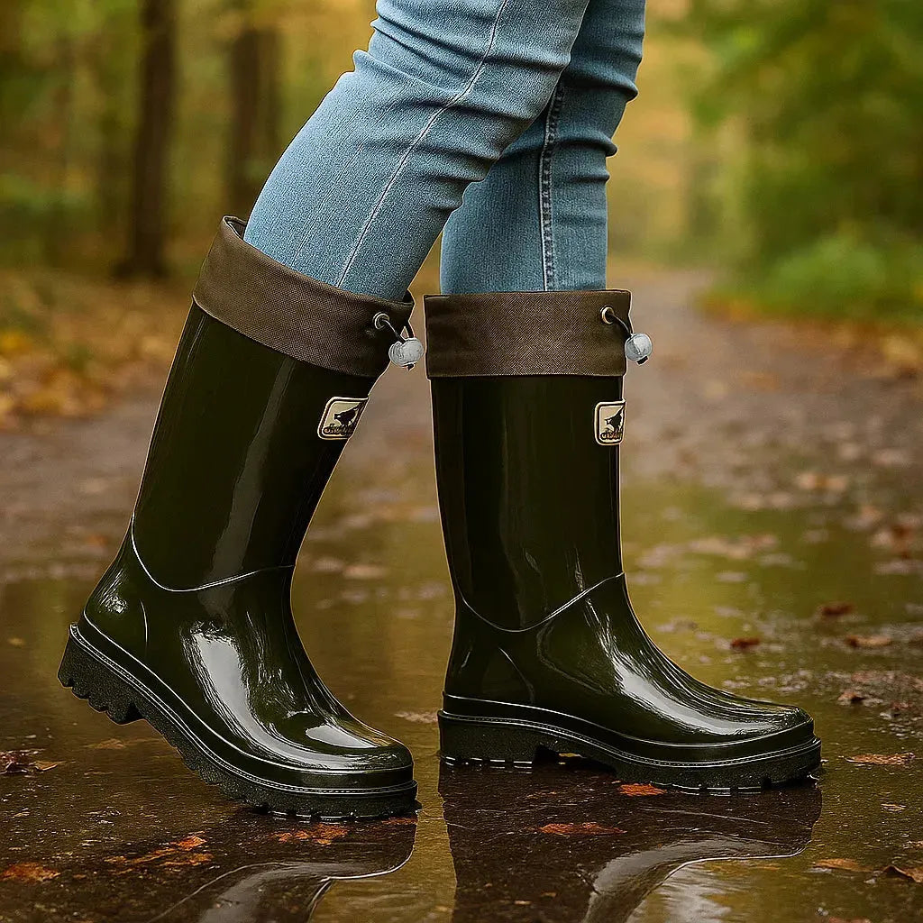 Women's Mid Calf Slip On Boots with Non Slip
