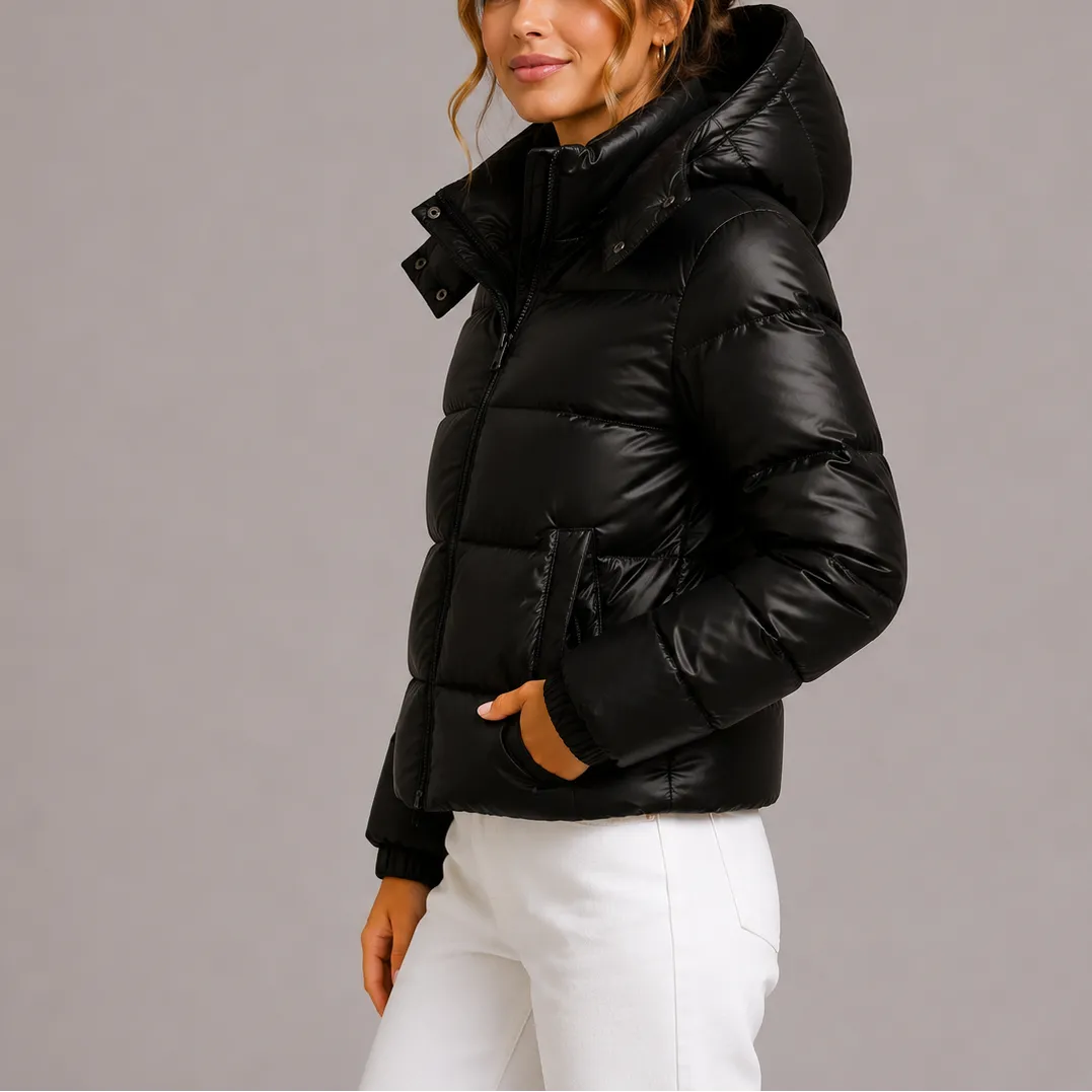 Women's Lightweight Puffer Winter Jacket with With Hood