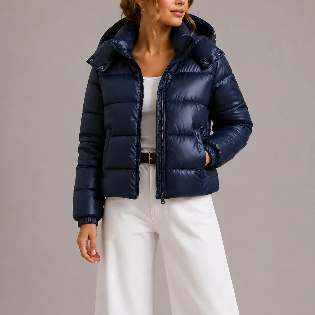 Women's Lightweight Puffer Winter Jacket with With Hood