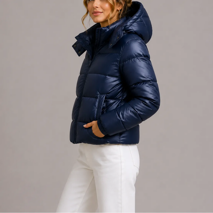 Women's Lightweight Puffer Winter Jacket with With Hood