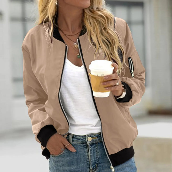 Women’s Lightweight Zip-Up Jacket with Ribbed Trim