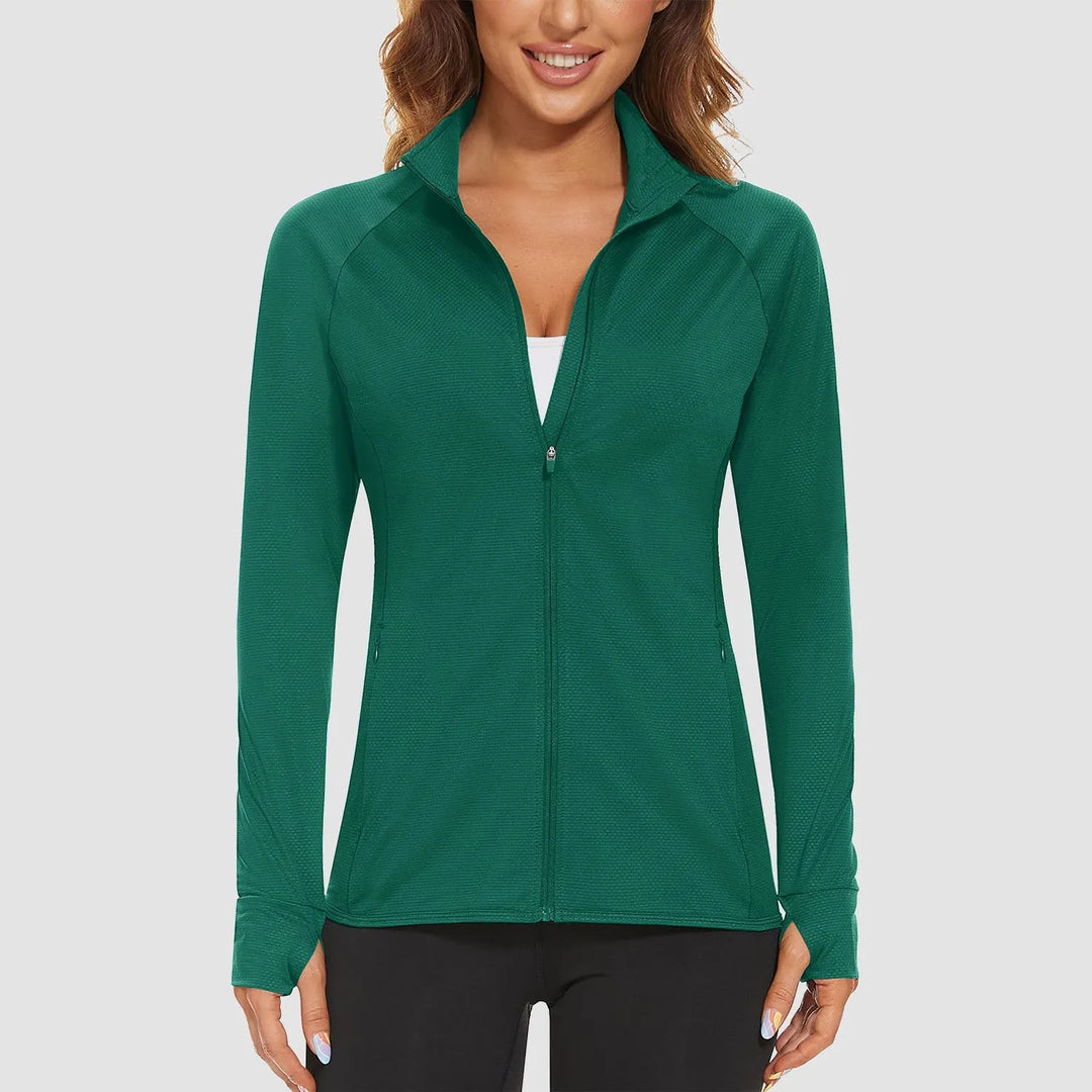 Women's Lightweight Zip-Up Jacket with With Collar