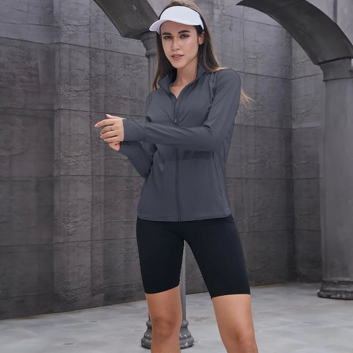 Women's Lightweight Zip-Up Jacket with With Collar