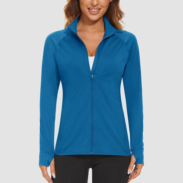 Women's Lightweight Zip-Up Jacket with With Collar