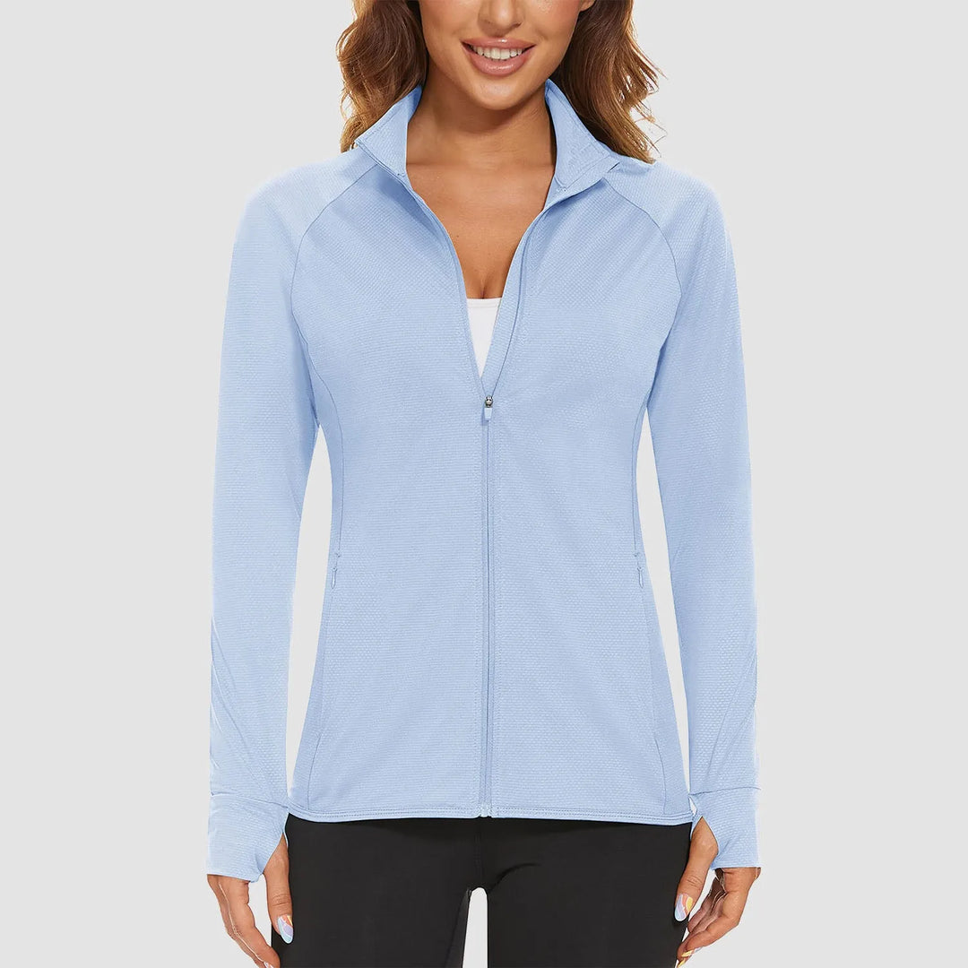 Women's Lightweight Zip-Up Jacket with With Collar