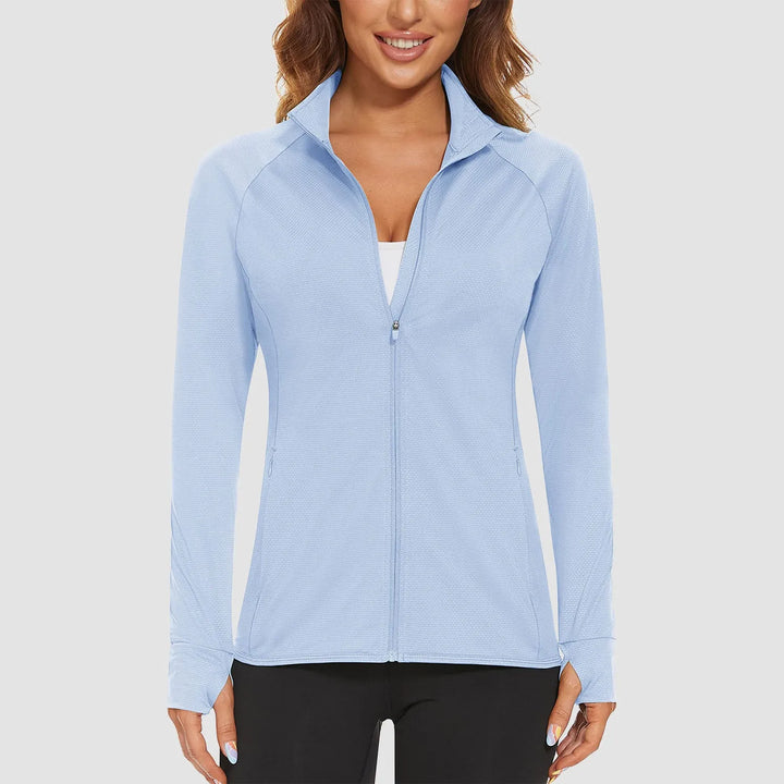 Women's Lightweight Zip-Up Jacket with With Collar