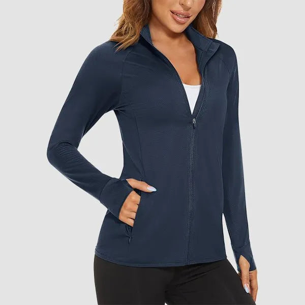 Women's Lightweight Zip-Up Jacket with With Collar