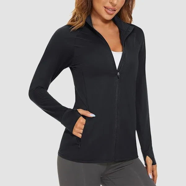 Women's Lightweight Zip-Up Jacket with With Collar